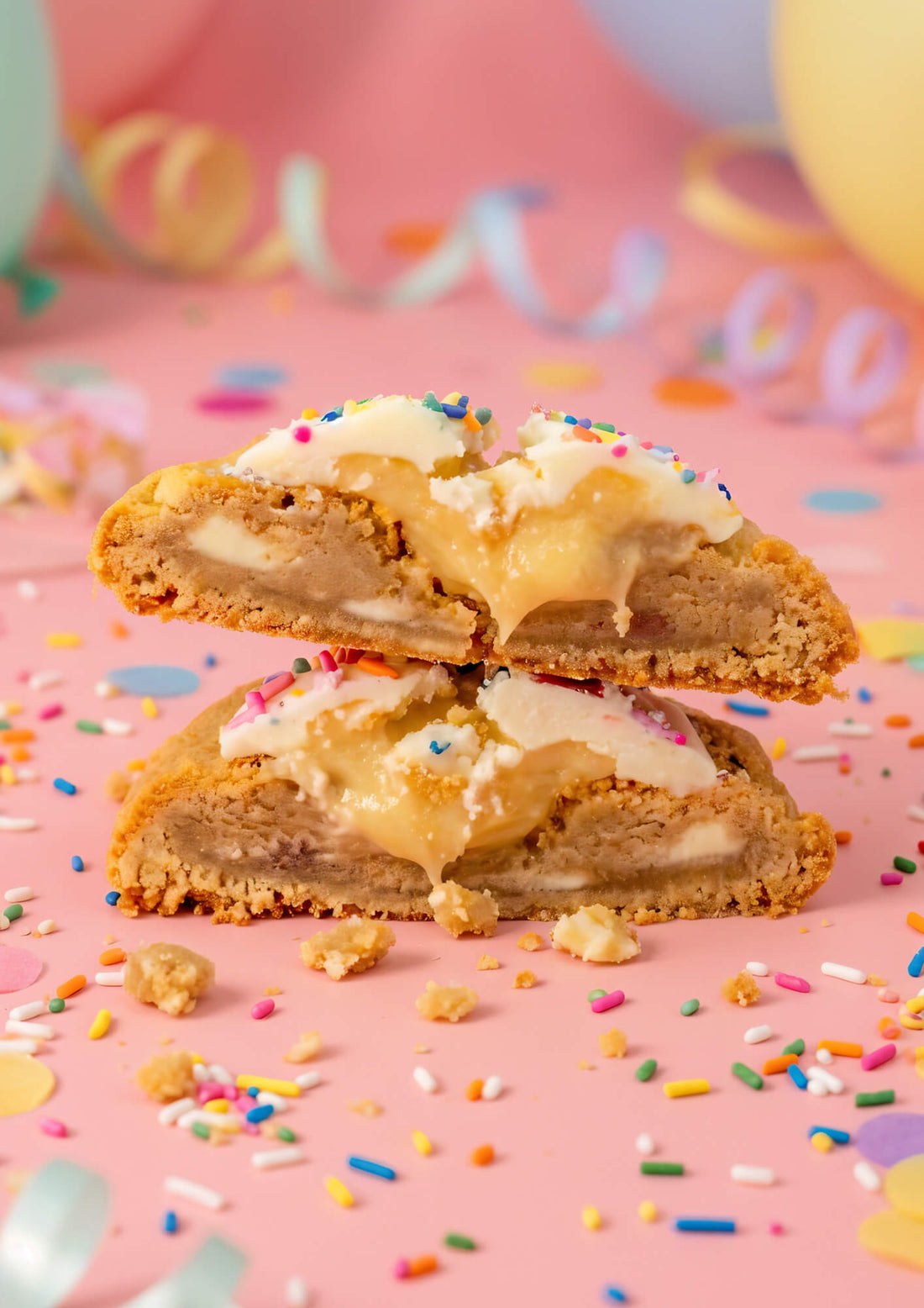 Birthday cake cookie Humble and Crumble doorgesneden